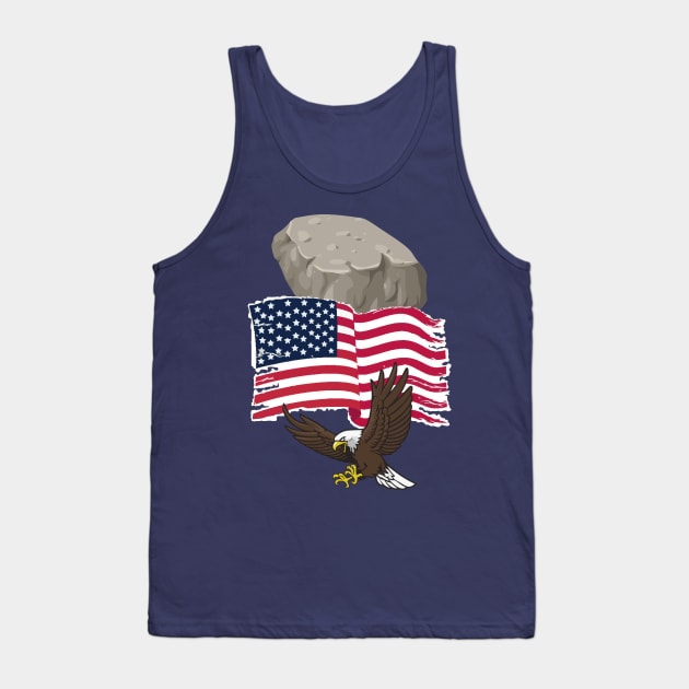 Rock Flag Eagle Tank Top by FabsByFoster